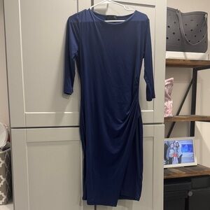 Elegant Long Sleeve Blue Dress